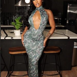 A Classy Chic Boutique Asymmetrical Green Dress